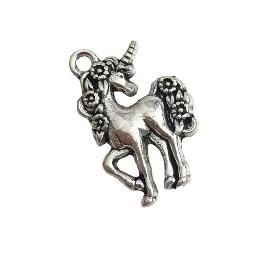 Tibetan Style Animal Pendants, Unicorn, DIY, 16x24mm, 100PCs/Bag, Sold By Bag