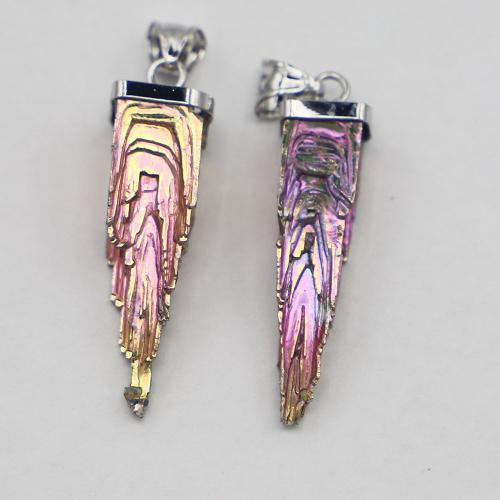 Gemstone Pendants Jewelry, Bismuth Ore, with 304 Stainless Steel, DIY, nickel, lead & cadmium free, about:30-40u00d78-10u00d74-10mm, Sold By PC