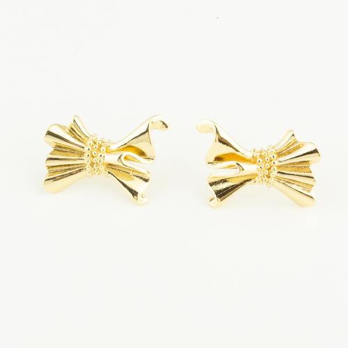 Brass Stud Earring, Bowknot, plated, for woman, more colors for choice, nickel, lead & cadmium free, 26x19x2mm, Sold By Pair