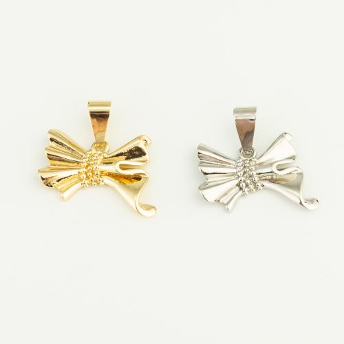 Brass Jewelry Pendants, Bowknot, plated, DIY, more colors for choice, nickel, lead & cadmium free, 26x19x5mm, Sold By PC