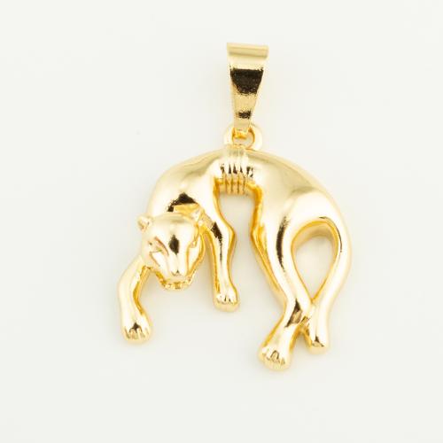 Brass Jewelry Pendants, Leopard, plated, DIY, more colors for choice, nickel, lead & cadmium free, 24x20x7mm, Sold By PC