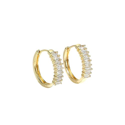 Cubic Zirconia Micro Pave Brass Earring, plated, micro pave cubic zirconia & for woman, more colors for choice, Sold By Pair