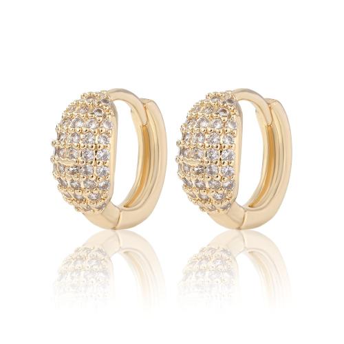 Boucles d'oreilles en laiton zircon cubique pavent, Placage, styles différents pour le choix & pavé de micro zircon & pour femme, Or, Vendu par paire