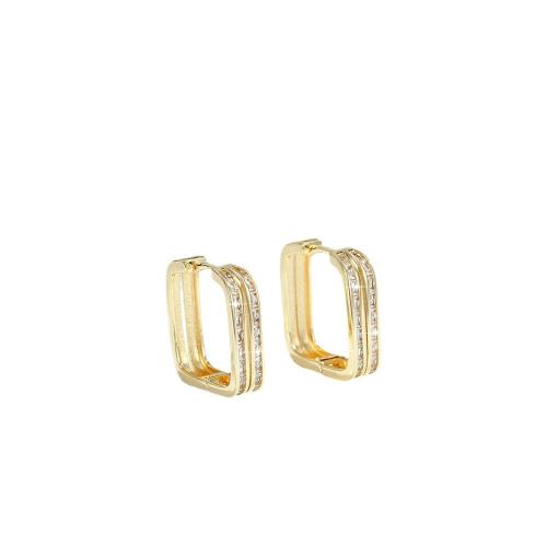 Cubic Zirconia Micro Pave Brass Earring, plated, micro pave cubic zirconia & for woman, more colors for choice, Sold By Pair