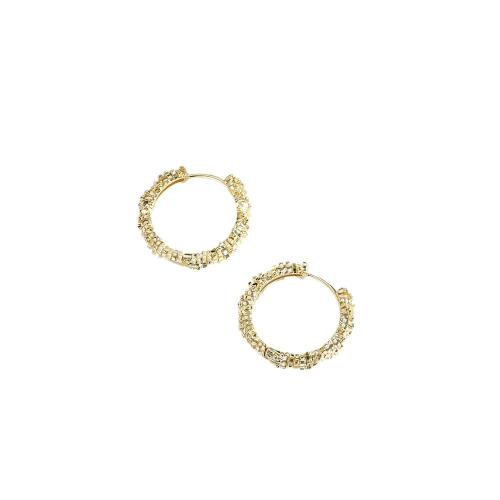 Cubic Zirconia Micro Pave Brass Earring, plated, micro pave cubic zirconia & for woman, more colors for choice, Sold By Pair