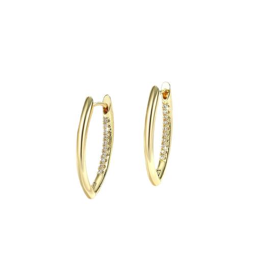 Boucles d'oreilles en laiton zircon cubique pavent, Placage, pavé de micro zircon & pour femme, plus de couleurs à choisir, Vendu par paire