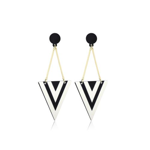 Acrylic Jewelry Earring, printing, different styles for choice & for woman, white and black, Sold By Pair