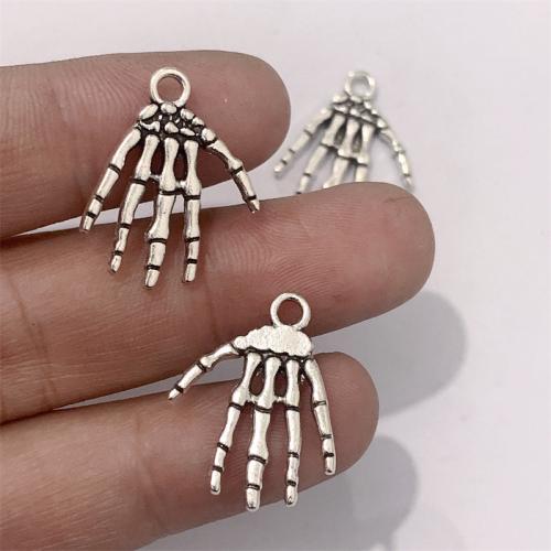 Tibetan Style Hand Pendants, antique silver color plated, DIY, 17x21mm, 100PCs/Bag, Sold By Bag