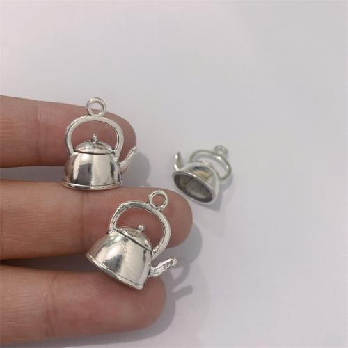 Tibetan Style Pendants, Teapot, antique silver color plated, DIY, 17x20mm, 100PCs/Bag, Sold By Bag