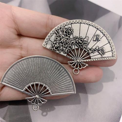 Tibetan Style Pendants, Fan, antique silver color plated, DIY, 54x39mm, 100PCs/Bag, Sold By Bag