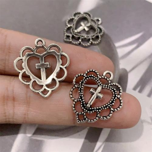 Tibetan Style Heart Pendants, antique silver color plated, DIY, 20x22mm, 100PCs/Bag, Sold By Bag