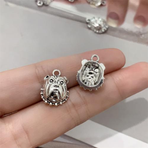 Tibetan Style Animal Pendants, Dog, antique silver color plated, DIY, 13x17mm, 100PCs/Bag, Sold By Bag