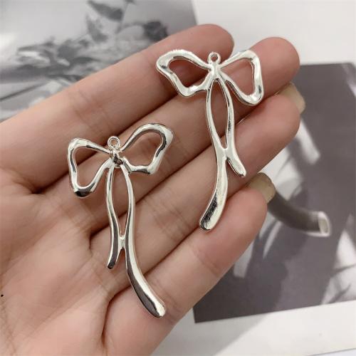 Tibetan Style Animal Pendants, Bowknot, antique silver color plated, DIY, 26x45mm, 100PCs/Bag, Sold By Bag