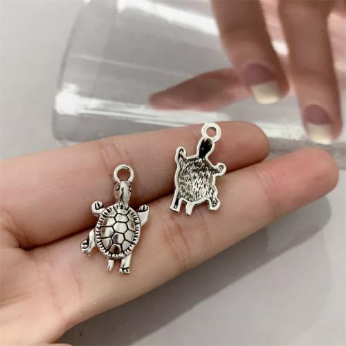 Tibetan Style Animal Pendants, Turtle, antique silver color plated, DIY, 12x22mm, 100PCs/Bag, Sold By Bag