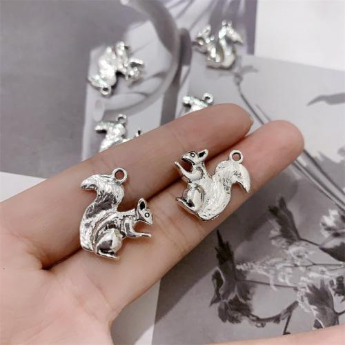 Tibetan Style Animal Pendants, Squirrel, antique silver color plated, DIY, 21x21mm, 100PCs/Bag, Sold By Bag