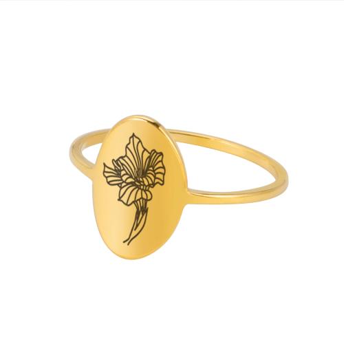 Bague en acier inoxydable, Acier inoxydable 304, Plaqué or 18K, bijoux de mode & normes différentes pour le choix & modèles différents pour le choix & pour femme, doré, Vendu par PC