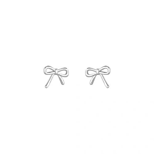 925 Sterling Silver Stud Earrings, Bowknot, fashion jewelry & for woman, 7.50x7mm, Sold By Pair