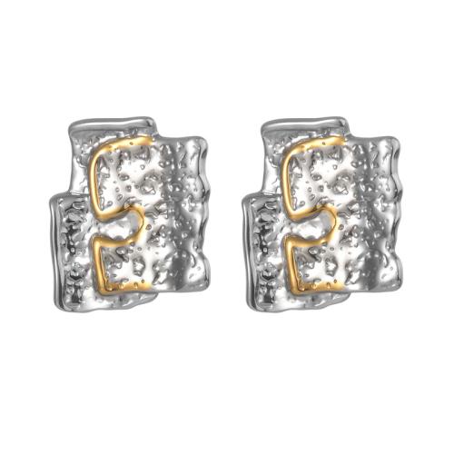 Stainless Steel Stud Earrings, 304 Stainless Steel, polished, fashion jewelry & for woman, 27x23mm, Sold By Pair