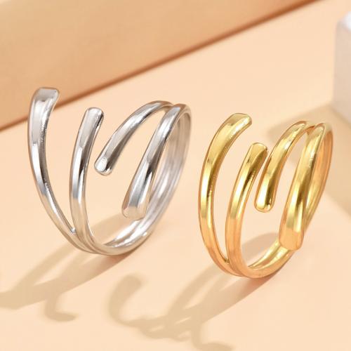 Stainless Steel Finger Ring, 304 Stainless Steel, fashion jewelry & for woman, more colors for choice, US Ring Size:7, Sold By PC