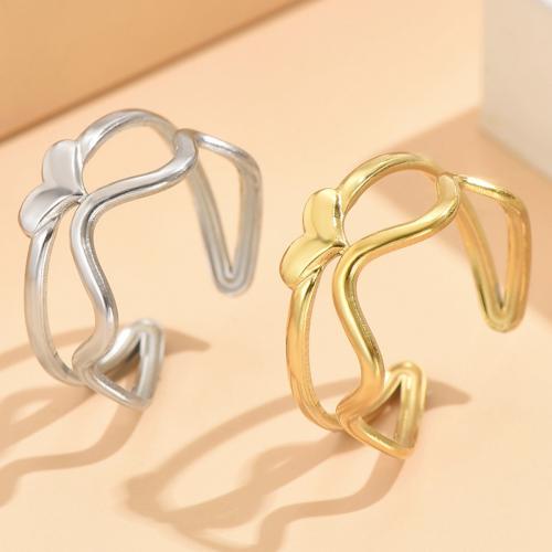 Stainless Steel Finger Ring, 304 Stainless Steel, fashion jewelry & for woman, more colors for choice, US Ring Size:7, Sold By PC