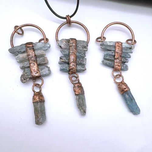 Tibetan Style Pendant, with Quartz, antique copper color plated, DIY, more colors for choice, nickel, lead & cadmium free, 34x75mm, Sold By PC