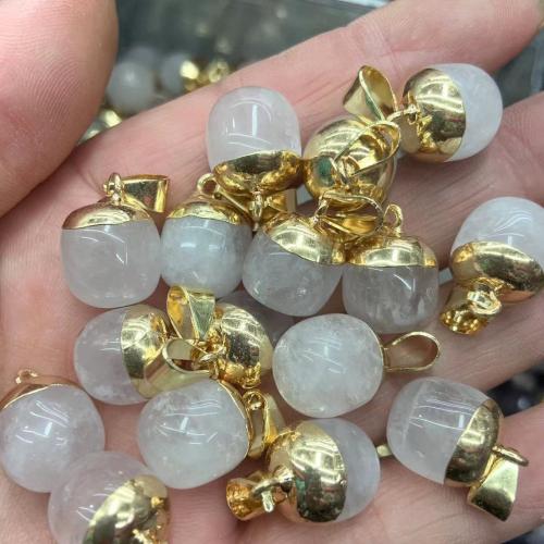 Gemstone Pendants Jewelry, Natural Stone, with Brass & Iron, gold color plated, DIY & different materials for choice, more colors for choice, 12x13mm, Sold By PC