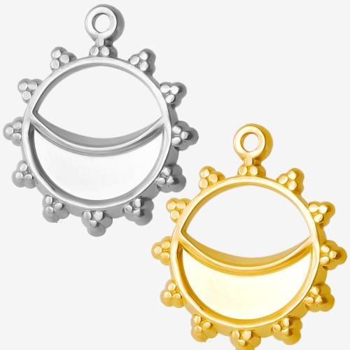 Stainless Steel Pendant Setting, 304 Stainless Steel, Sun, Vacuum Ion Plating, DIY, more colors for choice, 14x18mm, Sold By PC