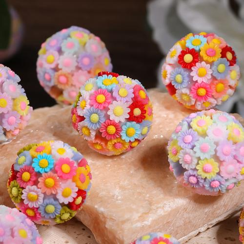 Acrylic Jewelry Beads, with Resin, Round, DIY, more colors for choice, 21mm, Hole:Approx 2.8mm, 10PCs/Bag, Sold By Bag