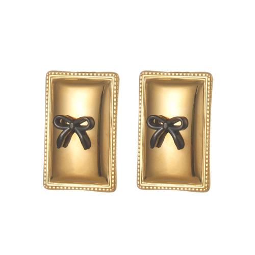 Stainless Steel Stud Earrings, 304 Stainless Steel, 18K gold plated, fashion jewelry & for woman, Sold By Pair