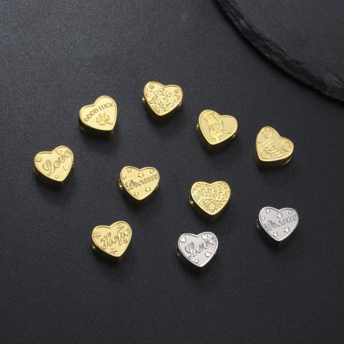 Stainless Steel Beads, 304 Stainless Steel, Heart, plated, DIY & different designs for choice, more colors for choice, Sold By PC