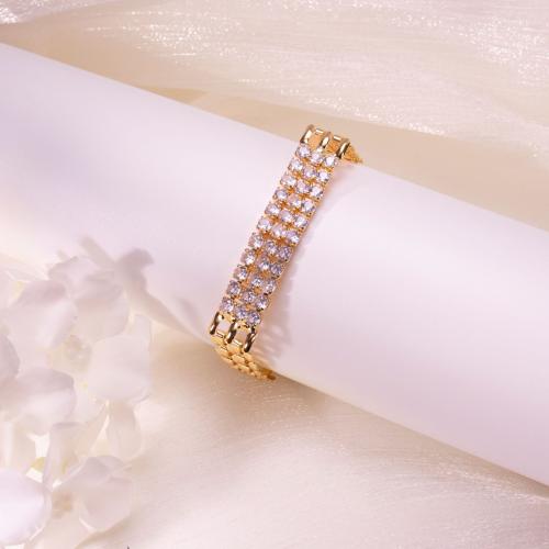 Cubic Zirconia Micro Pave Brass Bracelet, plated, different styles for choice & micro pave cubic zirconia & for woman, more colors for choice, Sold By PC