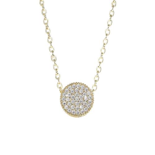 Cubic Zircon Micro Pave Brass Necklace, plated, micro pave cubic zirconia & for woman, gold, Sold By PC