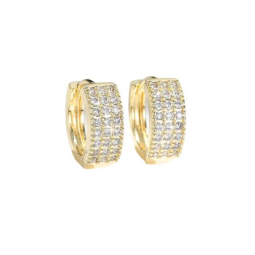 Cubic Zirconia Micro Pave Brass Earring, plated, micro pave cubic zirconia & for woman, more colors for choice, Sold By Pair