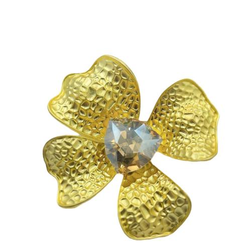 Tibetan Style Brooches, with Crystal, for woman, more colors for choice, 53x50mm, Sold By PC