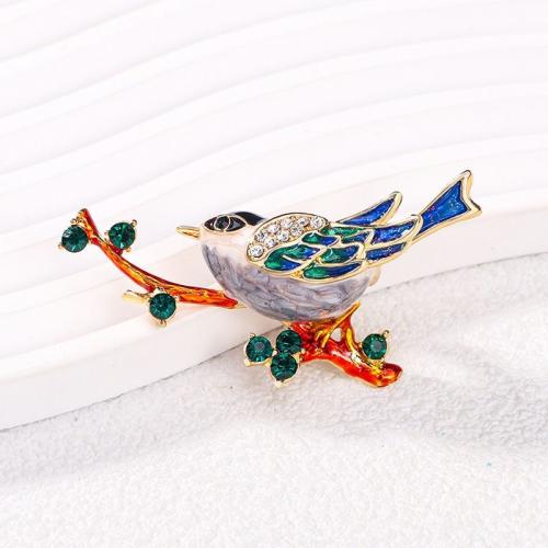 Tibetan Style Brooches, for woman & enamel & with rhinestone, mixed colors, Sold By PC