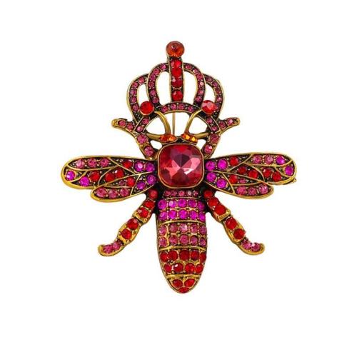 Tibetan Style Brooches, plated, for woman & with rhinestone, more colors for choice, Sold By PC