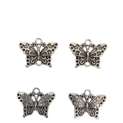 Tibetan Style Animal Pendants, Butterfly, plated, DIY & different styles for choice & 1/1 loop, 100PCs/Bag, Sold By Bag