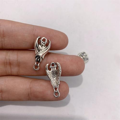 Animal Tibetan Style Connector, Bat, antique silver color plated, DIY & 1/1 loop, 10x21mm, 100PCs/Bag, Sold By Bag