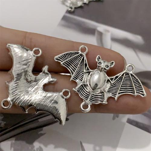 Animal Tibetan Style Connector, Bat, antique silver color plated, DIY & 2/1 loop, 41x27mm, 100PCs/Bag, Sold By Bag