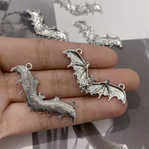 Connecteur en alliage de Zinc animal, Chauve-souris, Plaqué de couleur d'argent, DIY & boucle de 1/1, 42x19mm, 100PC/sac, Vendu par sac