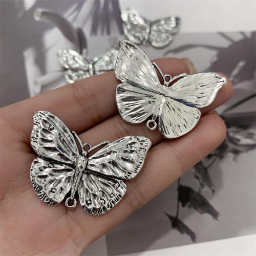 Animal Tibetan Style Connector, Butterfly, antique silver color plated, DIY & 1/1 loop, 41x30mm, 100PCs/Bag, Sold By Bag