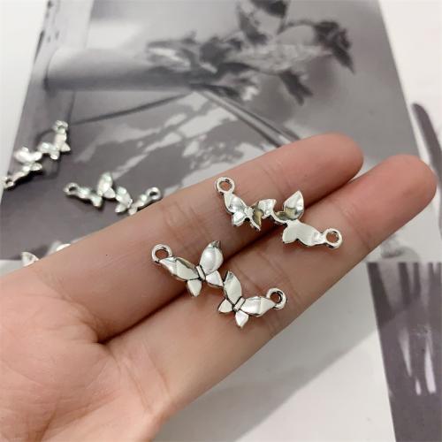 Animal Tibetan Style Connector, Butterfly, antique silver color plated, DIY & 1/1 loop, 27x12mm, 100PCs/Bag, Sold By Bag