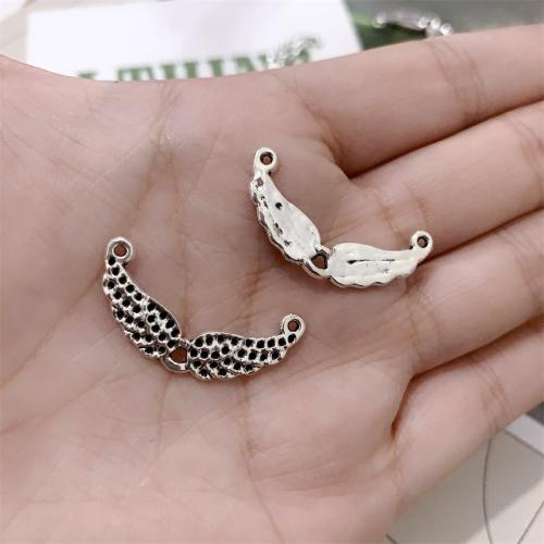 Tibetan Style Connector, Wing Shape, antique silver color plated, DIY & 2/1 loop, 30x14mm, 100PCs/Bag, Sold By Bag