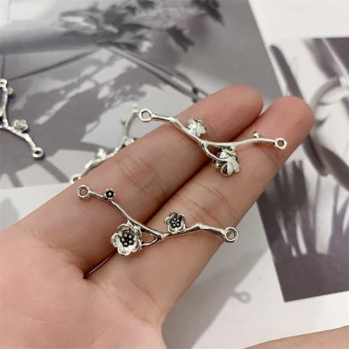 Tibetan Style Connector, Branch, antique silver color plated, DIY & 1/5 loop, 38x17mm, 100PCs/Bag, Sold By Bag