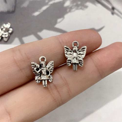 Tibetan Style Pendants, Fairy, antique silver color plated, DIY, 11x14mm, 100PCs/Bag, Sold By Bag