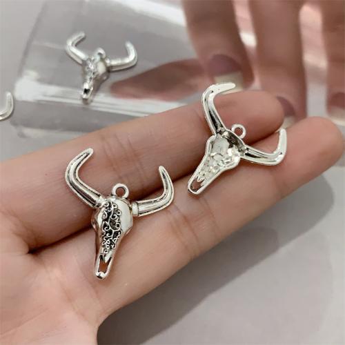 Tibetan Style Pendants, Horn, antique silver color plated, DIY, 23x25mm, 100PCs/Bag, Sold By Bag