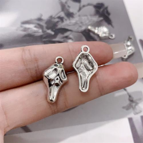 Tibetan Style Pendants, Mask, antique silver color plated, DIY, 12x22mm, 100PCs/Bag, Sold By Bag