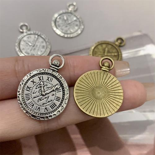 Tibetan Style Pendants, Clock, plated, DIY, more colors for choice, 21x29mm, 100PCs/Bag, Sold By Bag