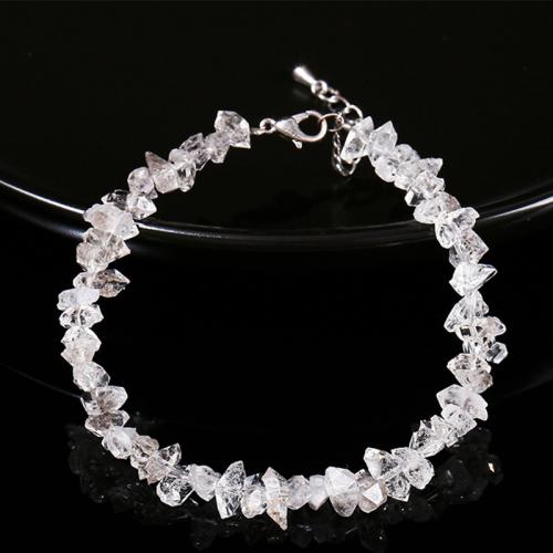 Herkimer Diamond Bracelet, with Brass, handmade, fashion jewelry & for woman, beads length 3-5mm, Length:Approx 6-8 Inch, Sold By PC