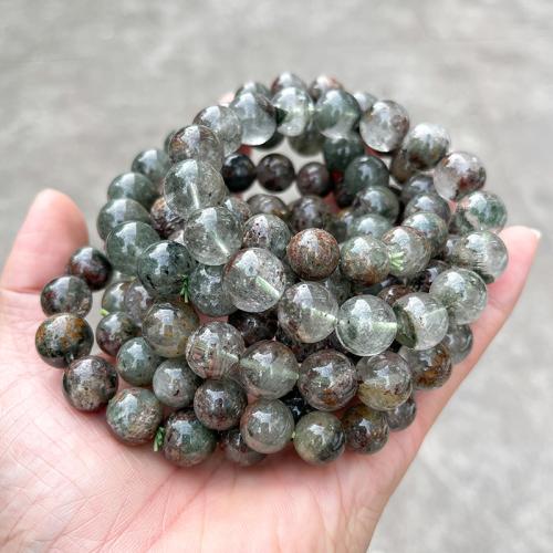 Green Phantom Quartz Bracelet, Round, handmade, Unisex & different size for choice, Grade A, Length:Approx 6-8 Inch, Sold By PC